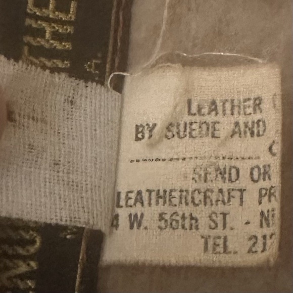 Vintage Leather Long Coat with Furry Collar by Northside Fashions Reddish-Brown - Picture 8 of 9